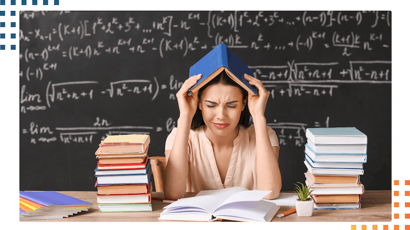 Un enseignant stressé en classe