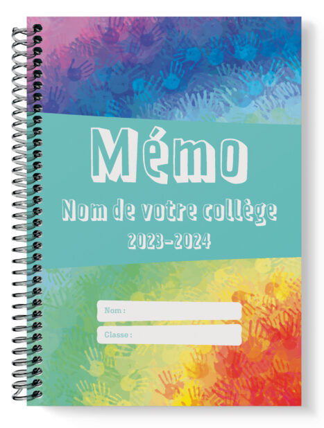 Agenda scolaire 2023/2024 bleu couverture plastique