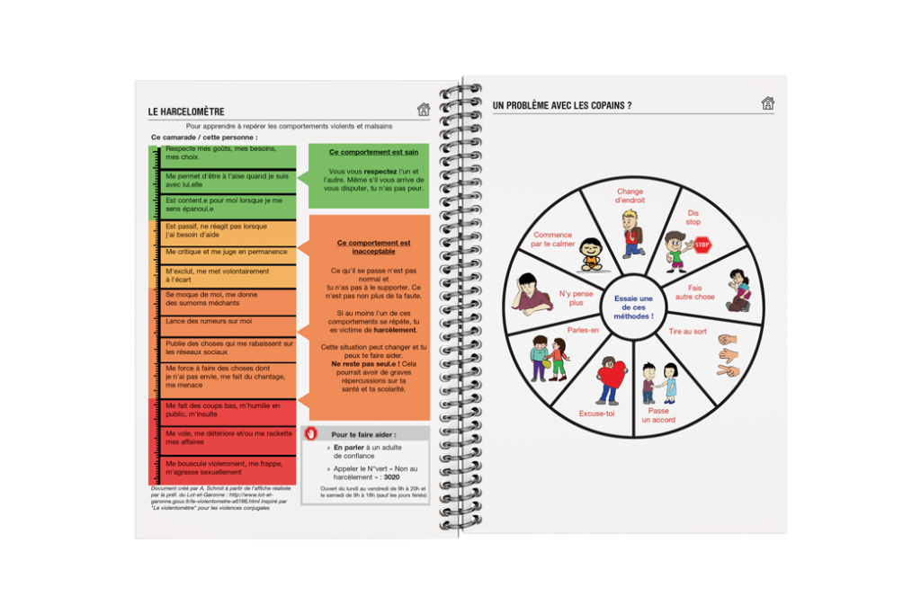 Pages de sensibilisation au harcèlement scolaire et à la santé mentale